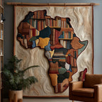 Africa Bookshelf Quilted Blanket printed blanket