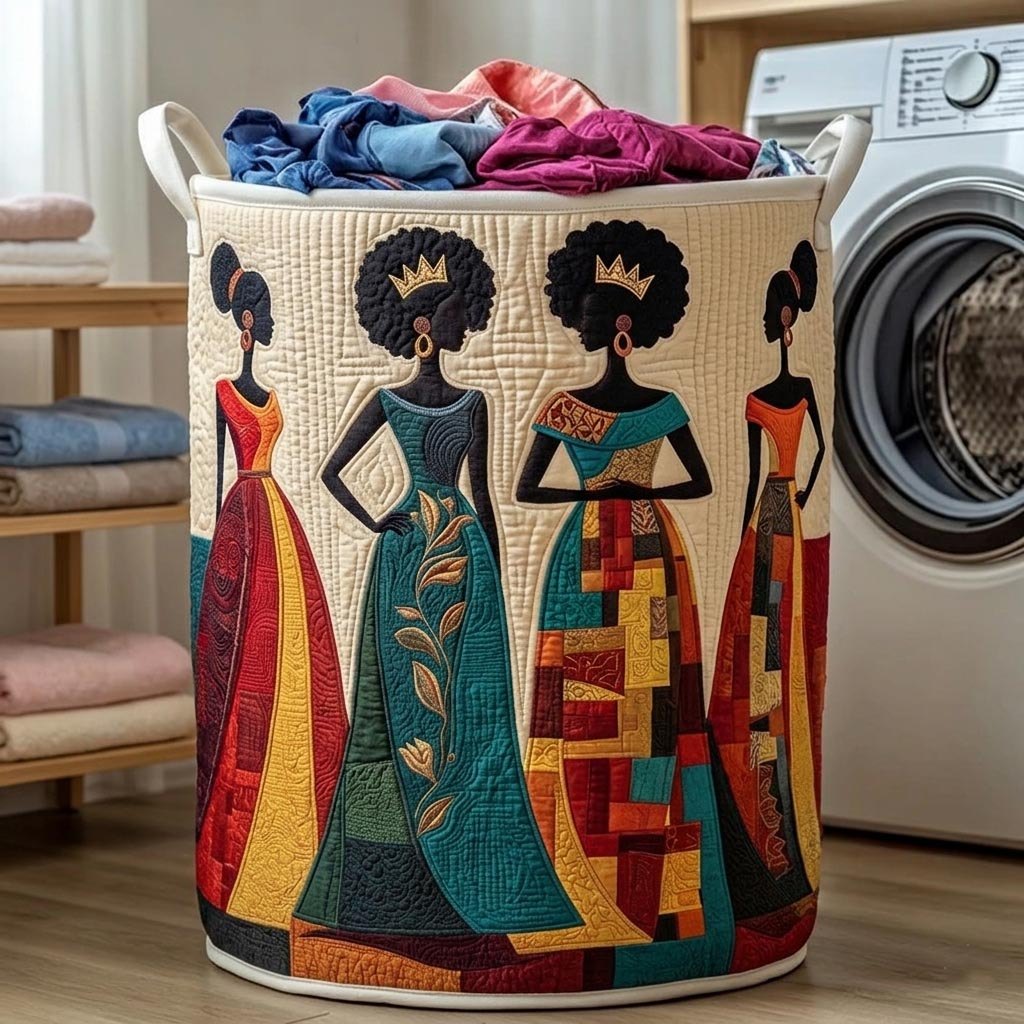 Africa Legacy Quilted Laundry Hamper printed laundry hamper
