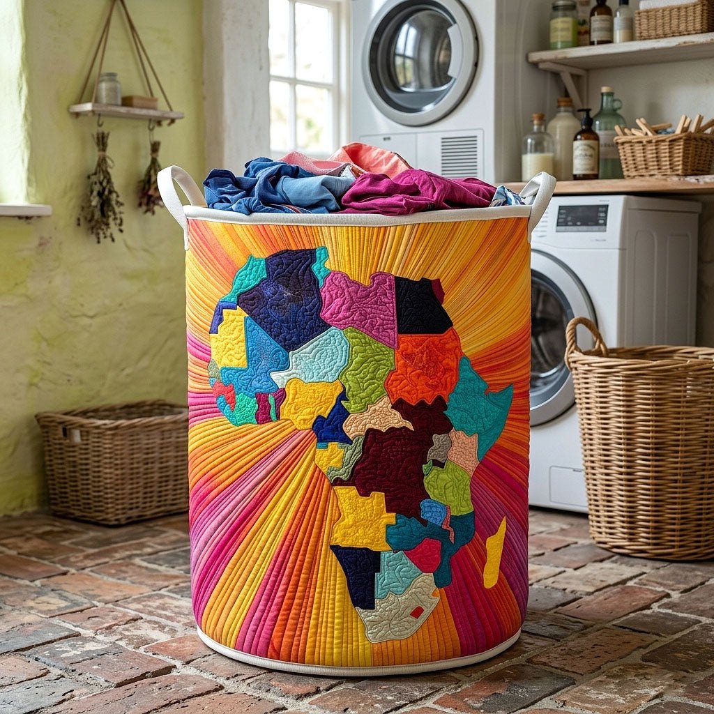 Africa Legacy Quilted Laundry Hamper printed laundry hamper