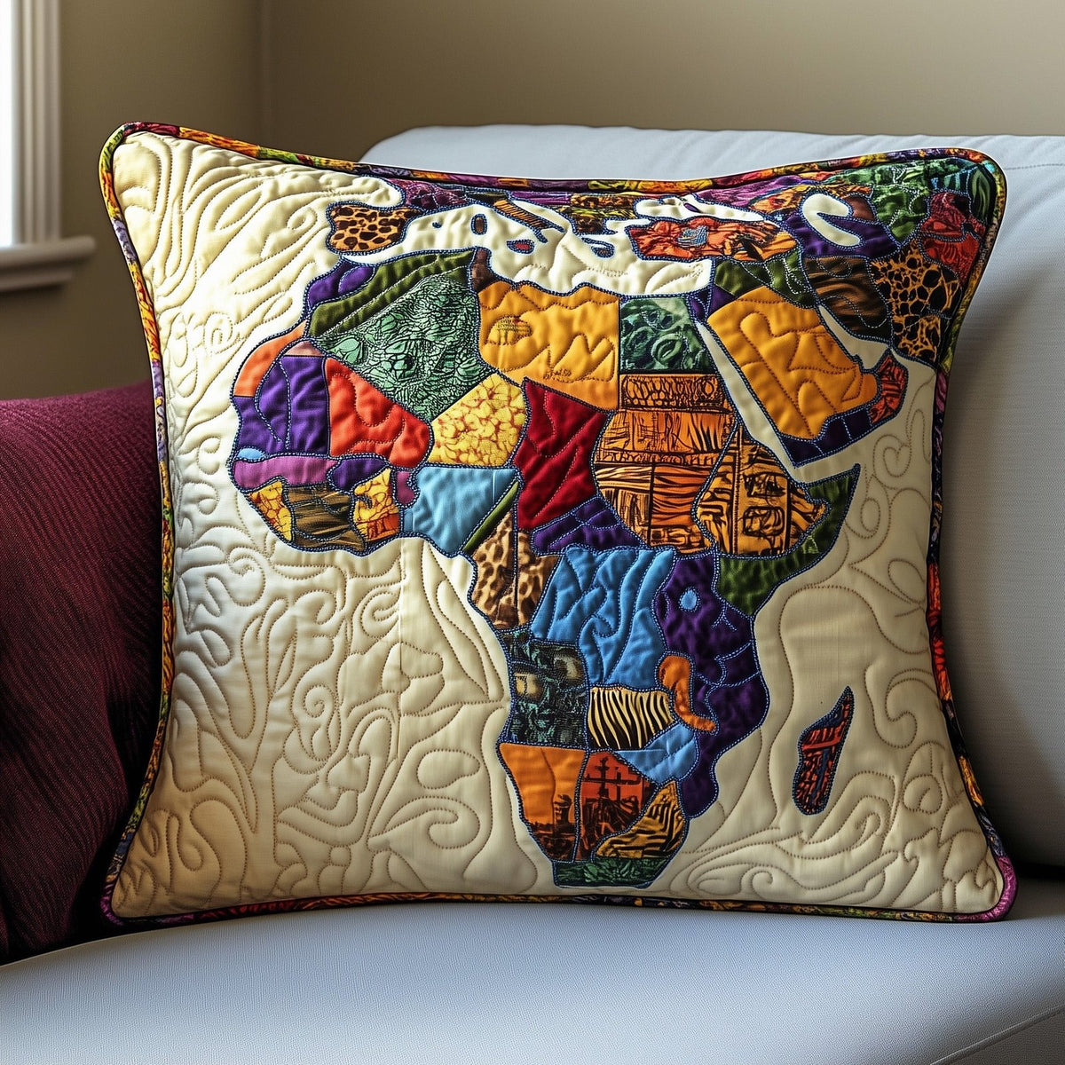 African Dream Quilted Cushion Cover printed cushion cover