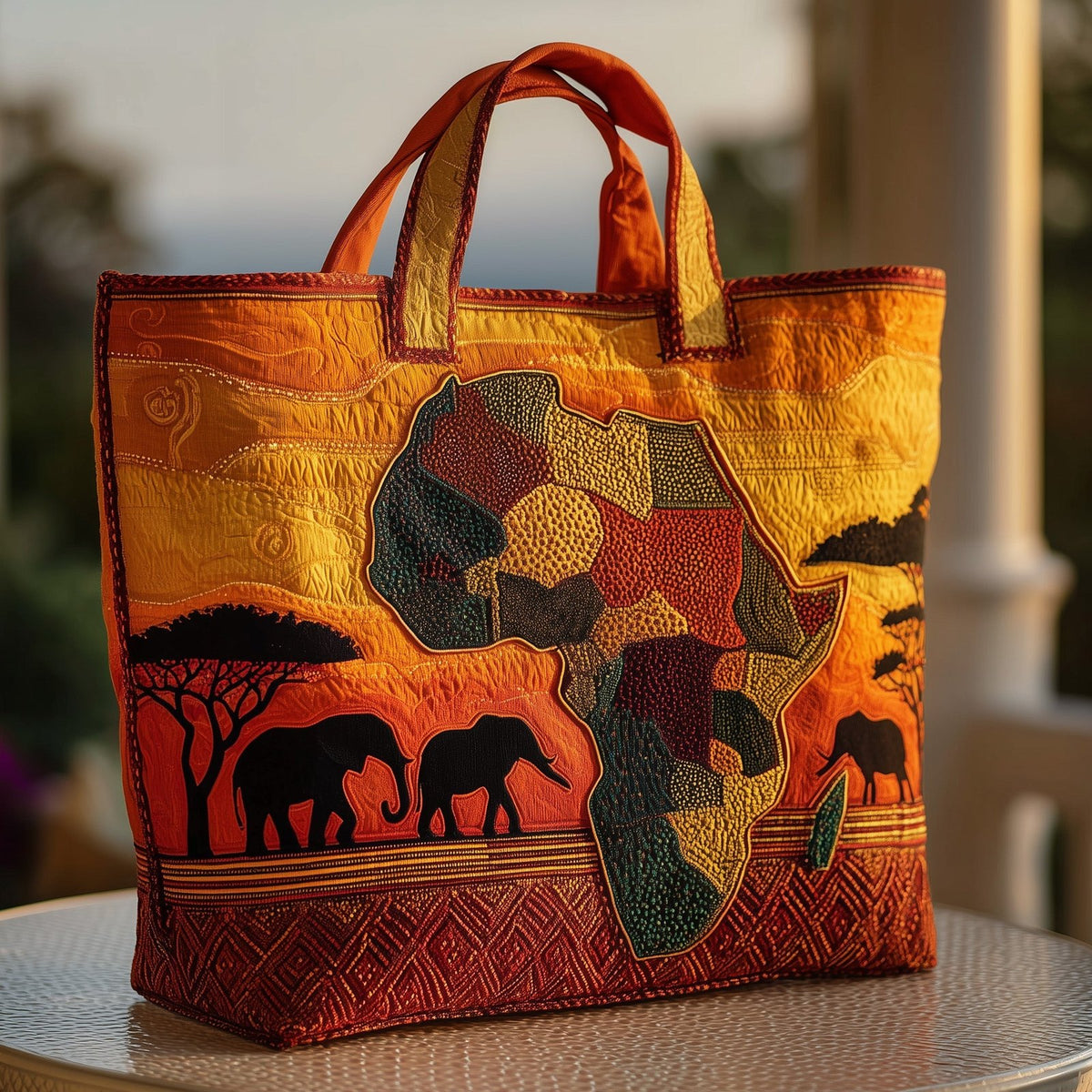 African Dream Quilted Tote Bag printed tote bag