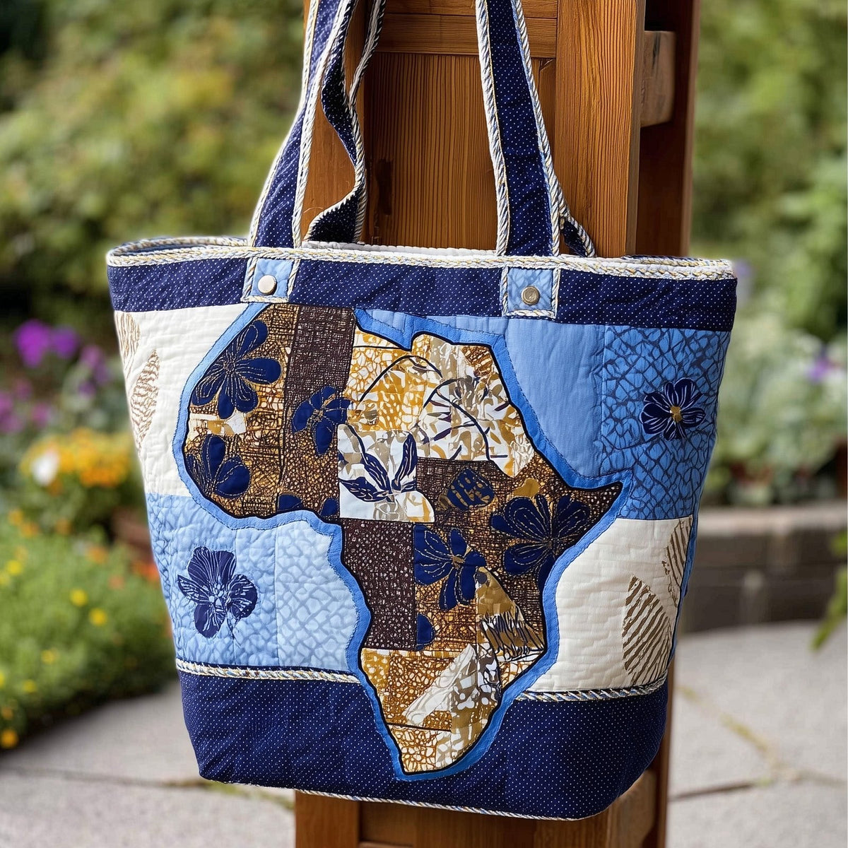 African Dream Quilted Tote Bag printed tote bag