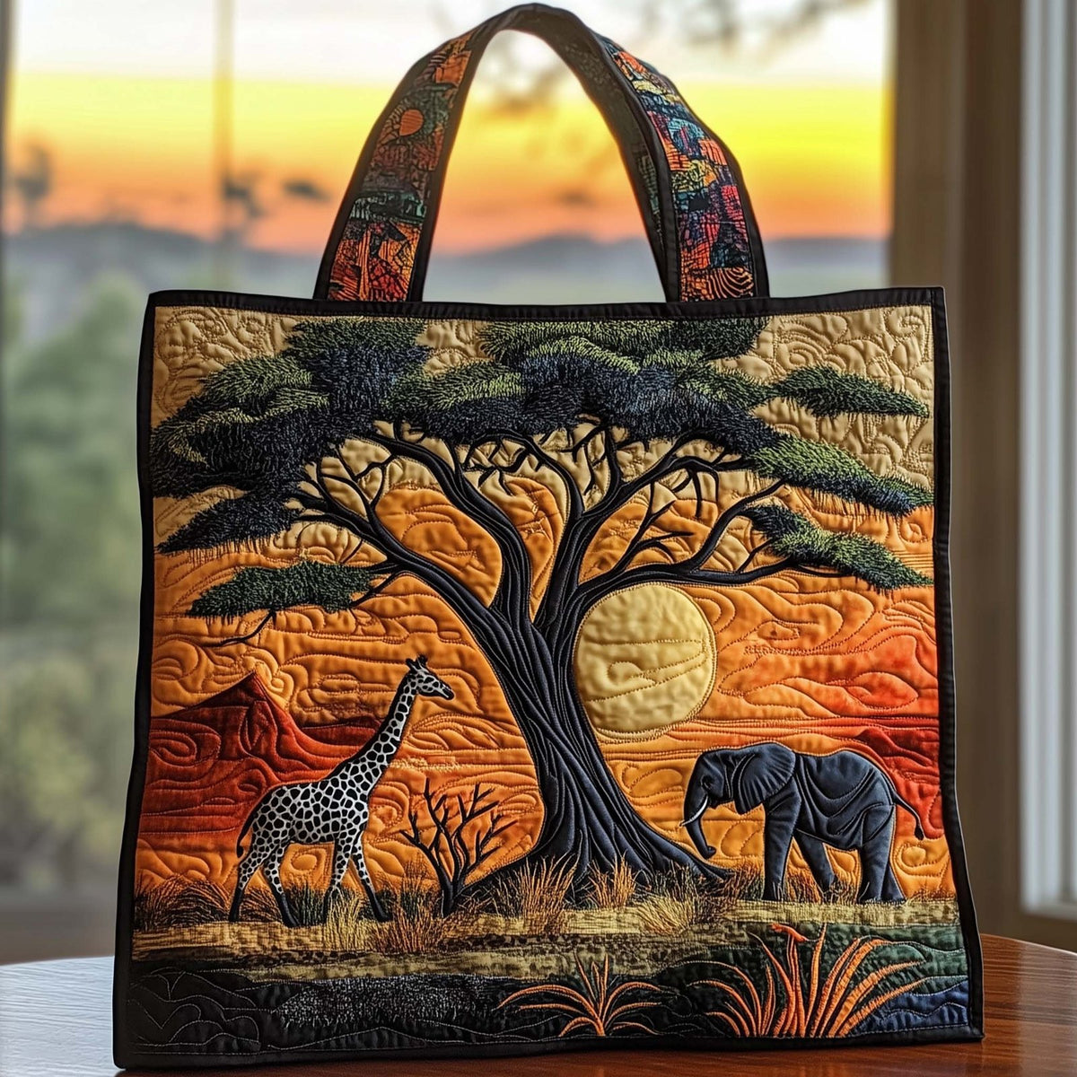 African Dream Quilted Tote Bag printed tote bag