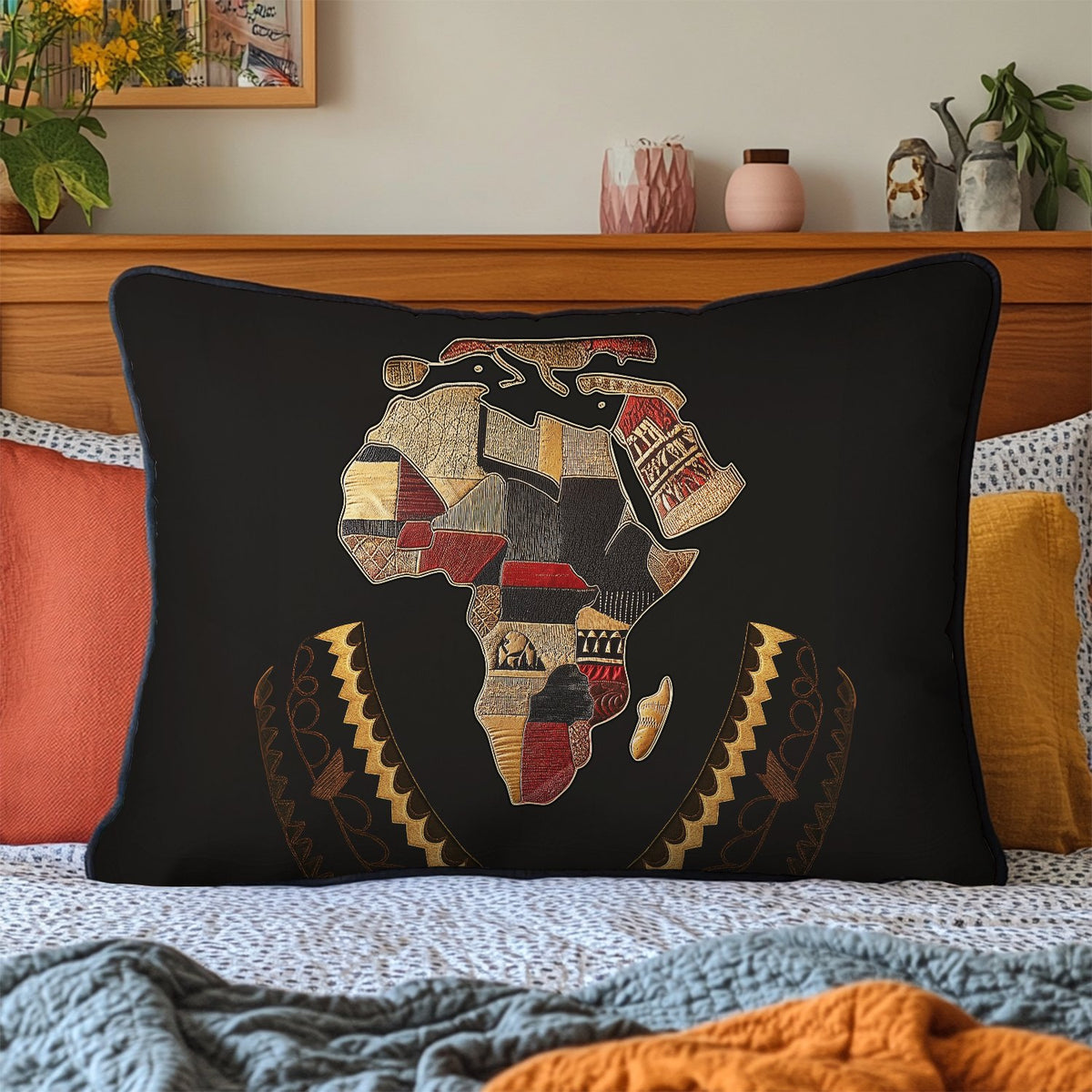 African Essence Quilted Bedding Cushion Cover printed cushion cover