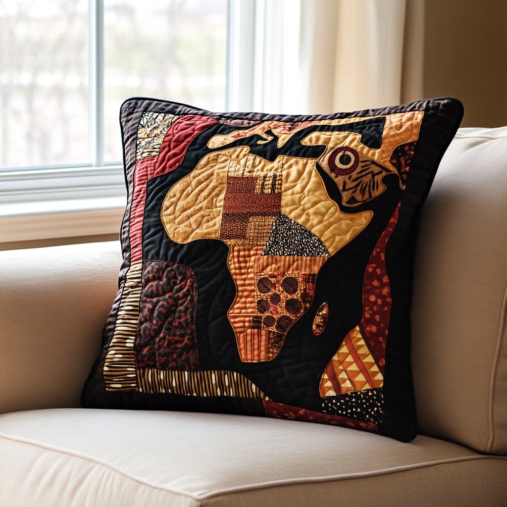 African Essence Quilted Cushion Cover printed cushion cover