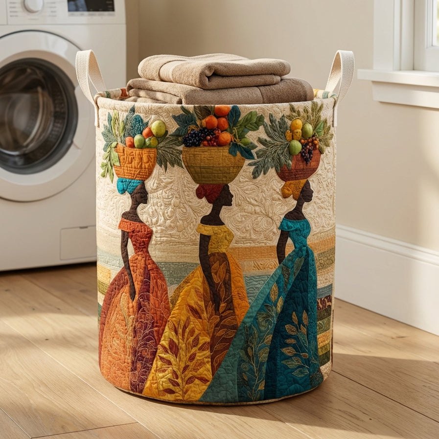 African Harvest Queen Quilted Laundry Hamper printed laundry hamper