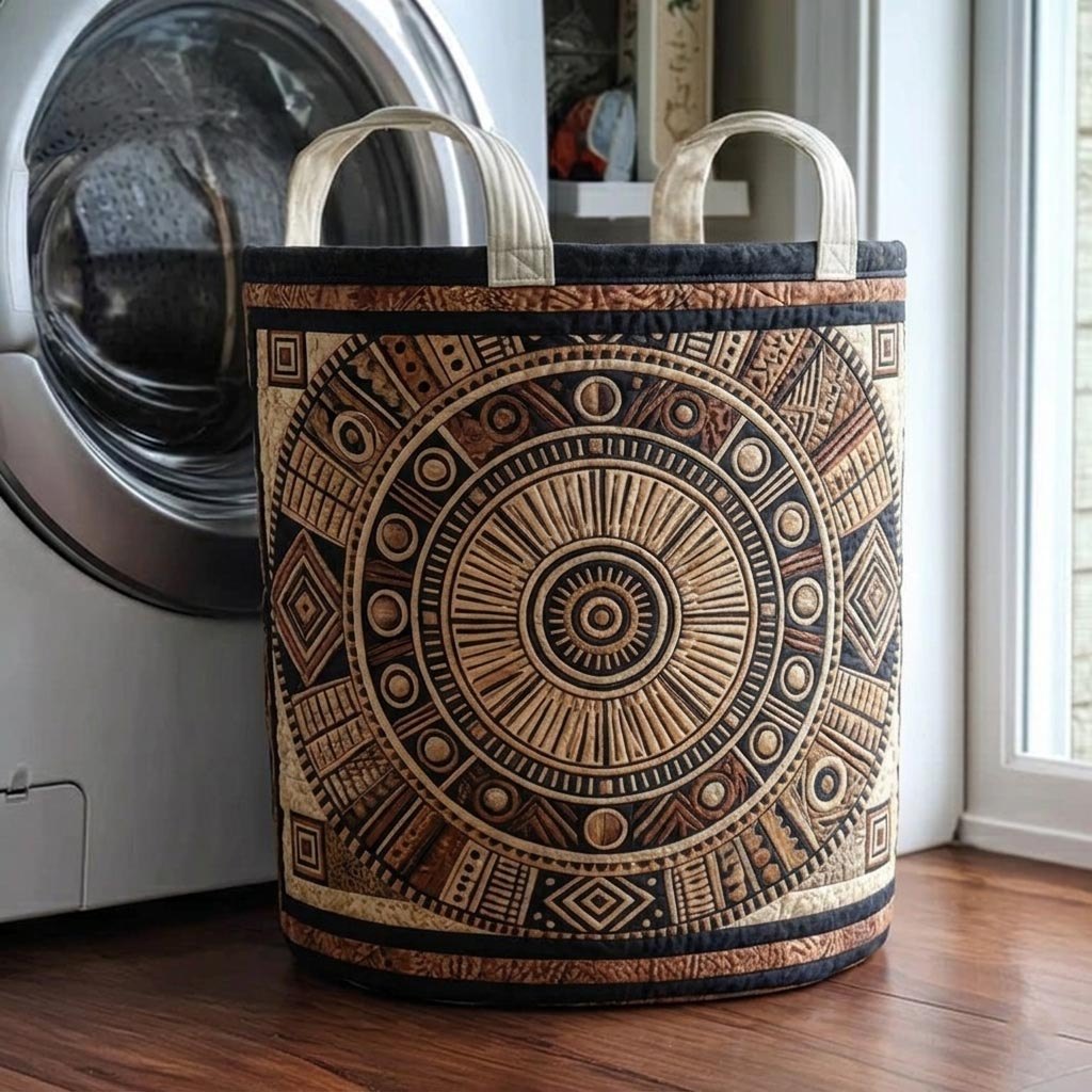African Heritage Quilted Laundry Hamper printed laundry hamper