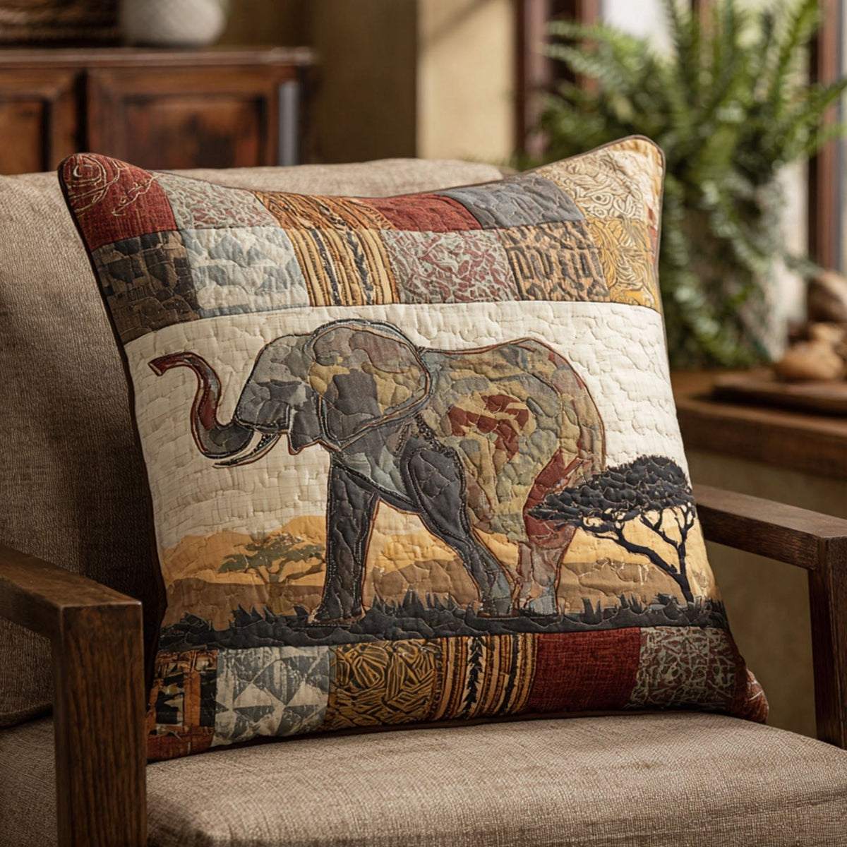 African Legends Quilted Cushion Cover printed cushion cover