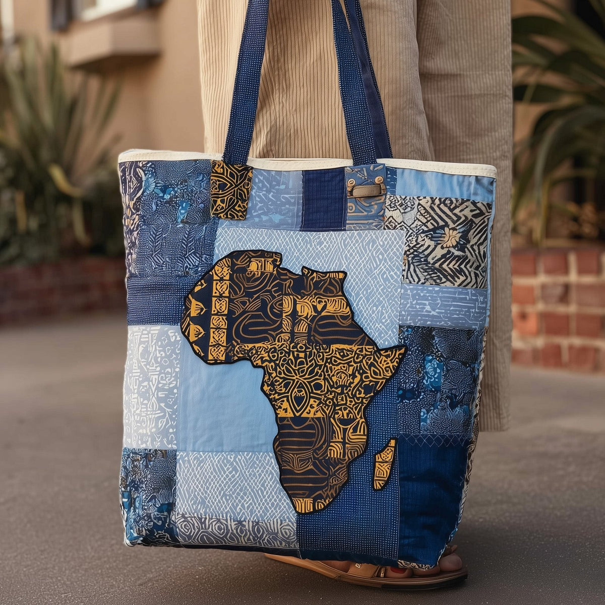 African Proud Quilted Tote Bag printed tote bag