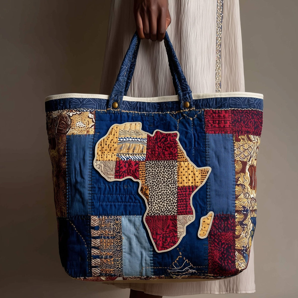 African Proud Quilted Tote Bag printed tote bag