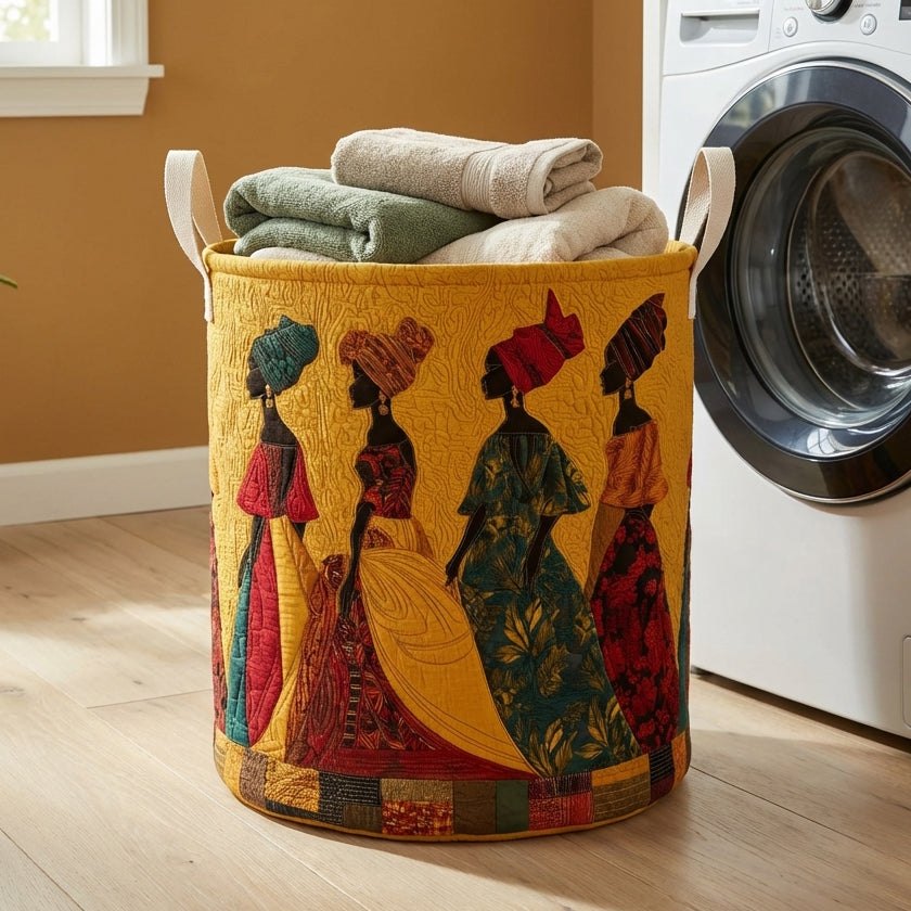 African Royal Parade Quilted Laundry Hamper printed laundry hamper