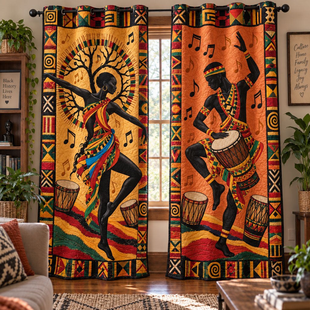 African Storyteller Quilted Door Curtain printed door curtain