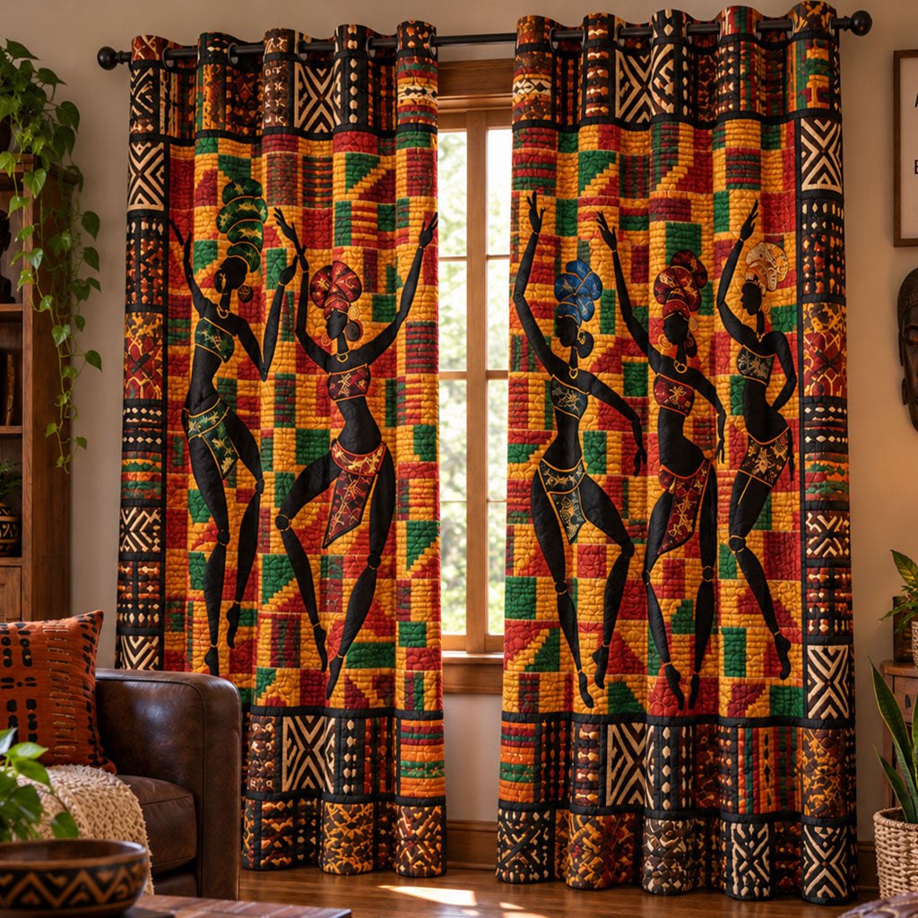 African Village Melody Quilted Door Curtain printed door curtain