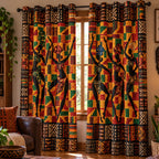 African Village Melody Quilted Door Curtain printed door curtain