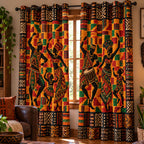 African Village Melody V2 Quilted Door Curtain printed door curtain