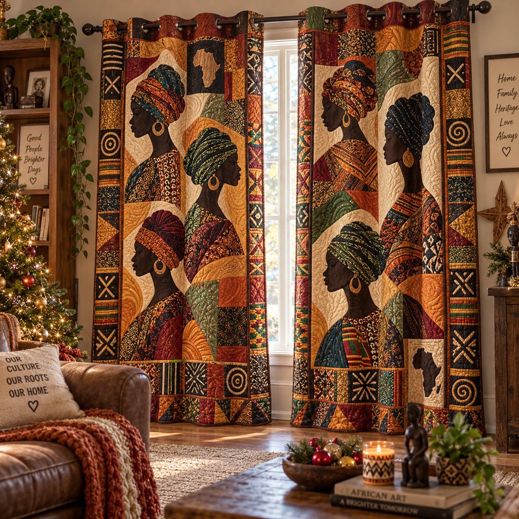 Afrocentric Harmony Quilted Door Curtain printed door curtain