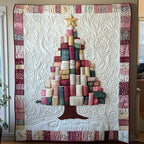 All Booked for Christmas Quilted Blanket printed blanket