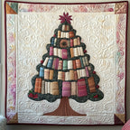 All Booked for Christmas Quilted Blanket printed blanket