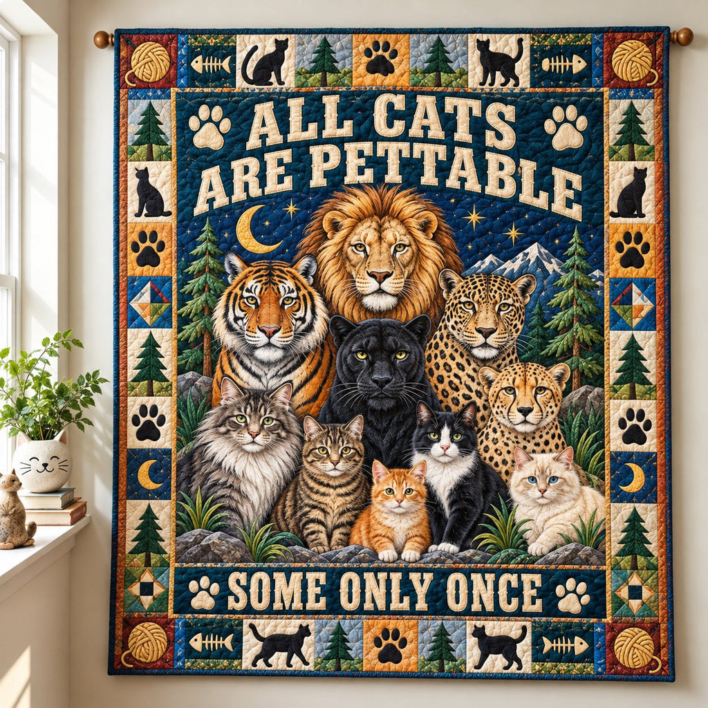All Cats Are Special Quilted Blanket printed blanket