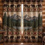 Alpine Lake Ridge Quilted Curtains printed door curtain