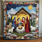 Amazing Grace Nativity Scene Quilted Blanket printed blanket