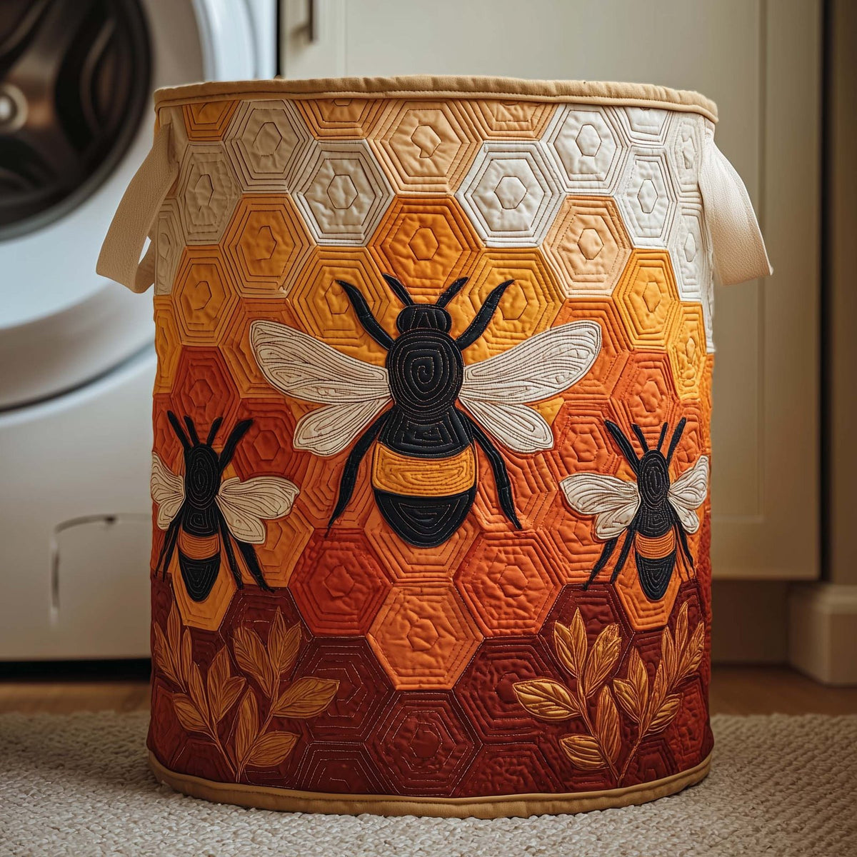 Amber Flight Quilted Laundry Hamper printed laundry hamper