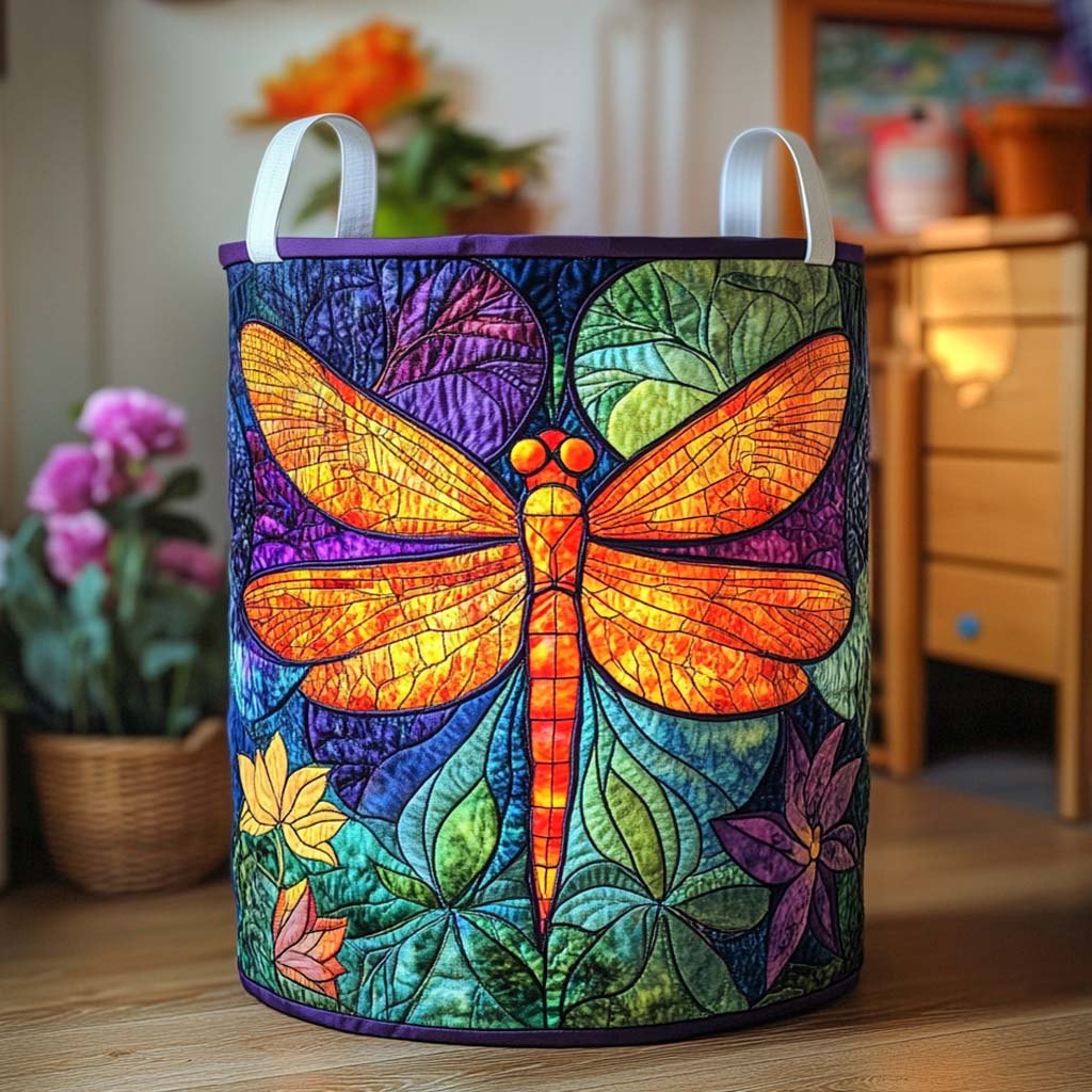 Amber Glow Flight Quilted Laundry Hamper printed laundry hamper