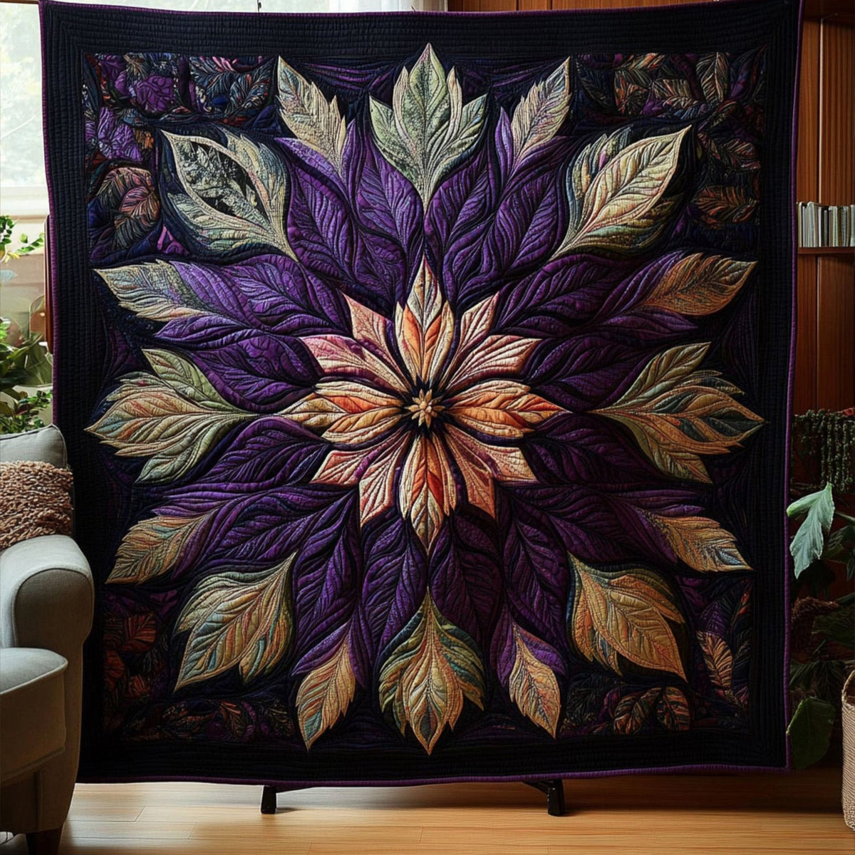 Amber Glow Quilted Blanket printed blanket