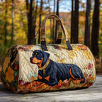 Amber Sky Rottweiler Quilted Duffle Bag printed duffle bag