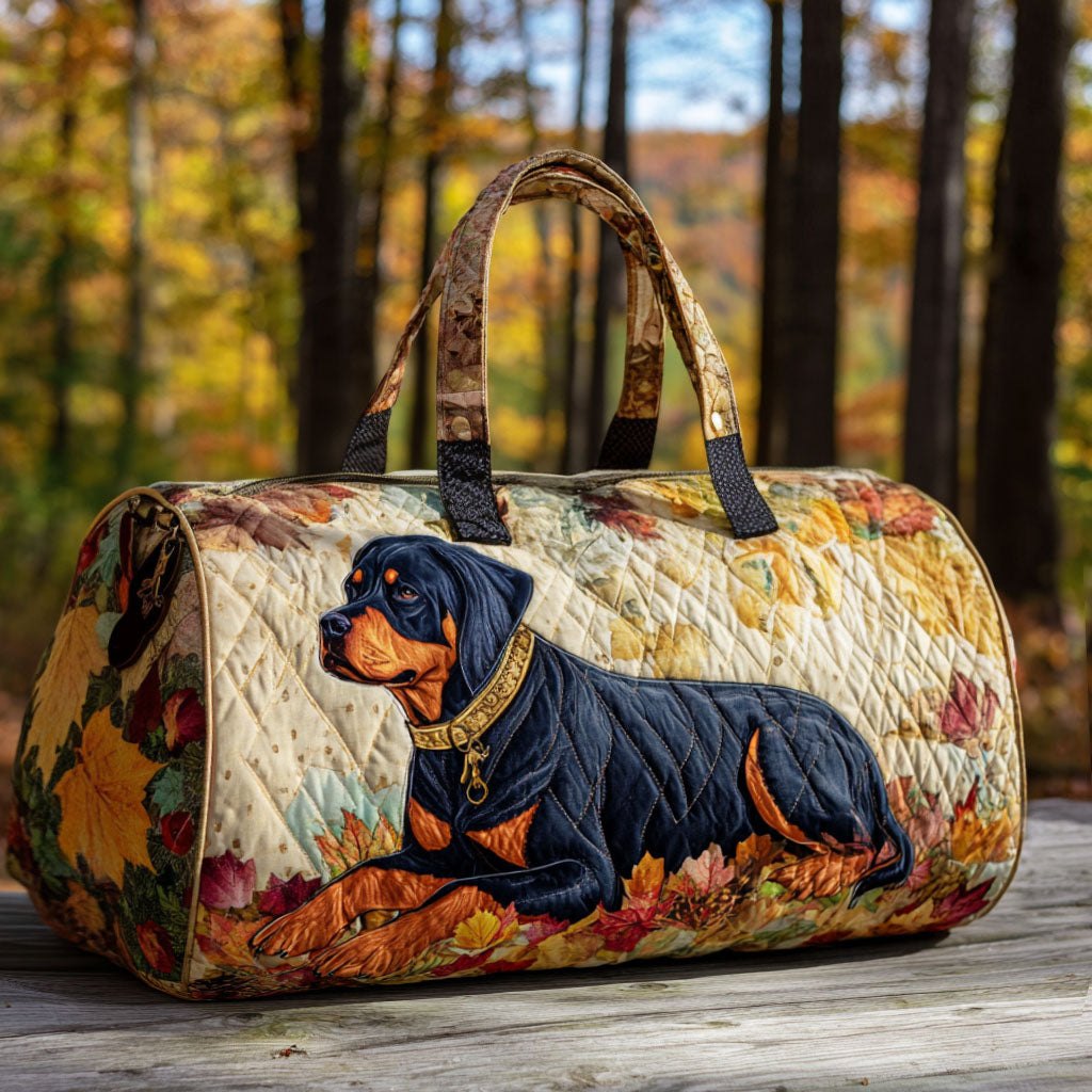Amber Sky Rottweiler Quilted Duffle Bag printed duffle bag