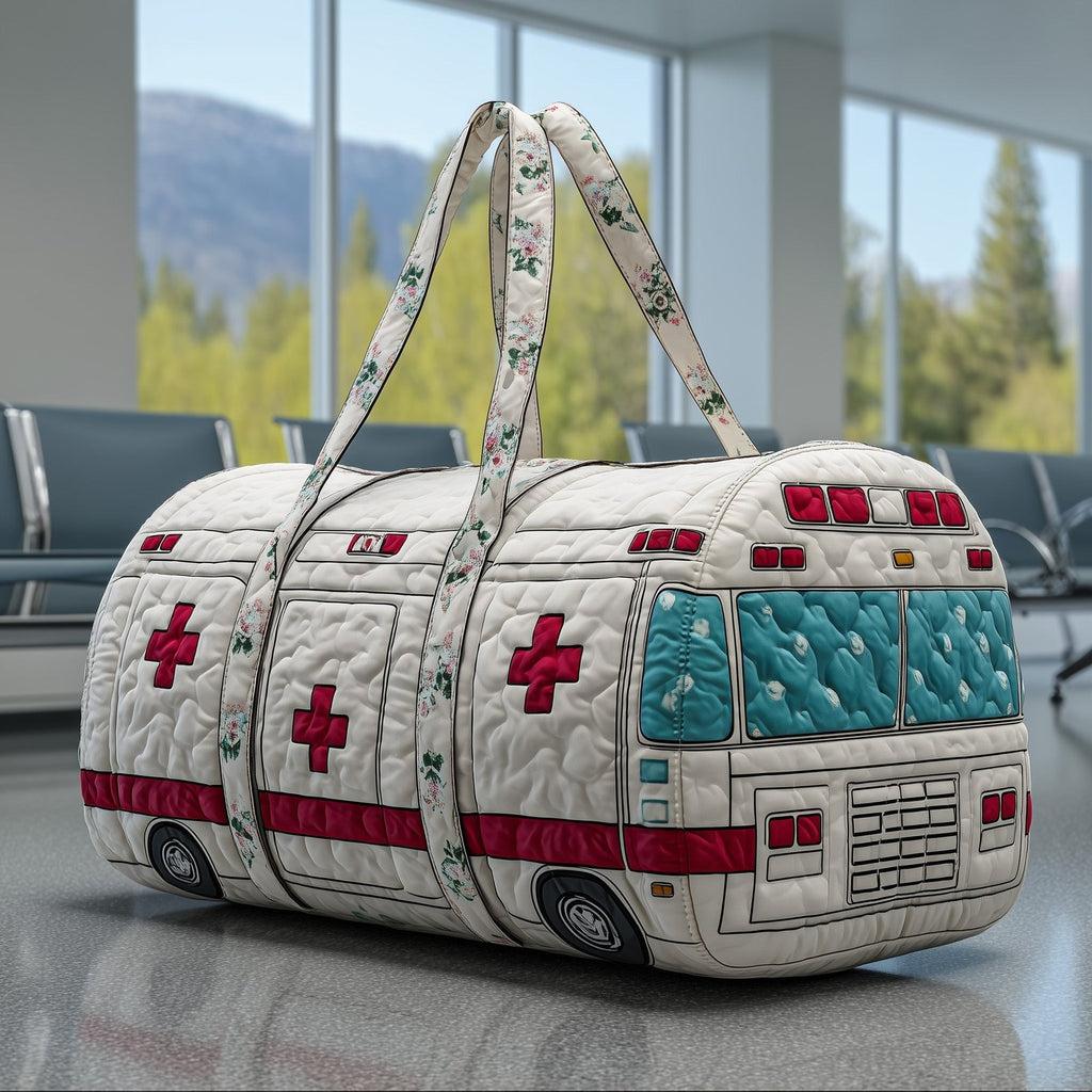 Ambulance Quilted Duffle Bag printed duffle bag