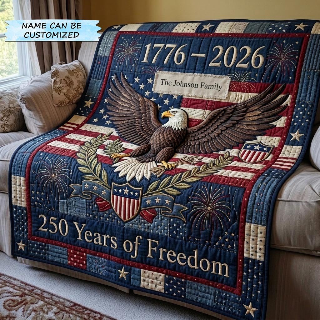 America 250th Anniversary Quilted Blanket QTCUZ printed blanket