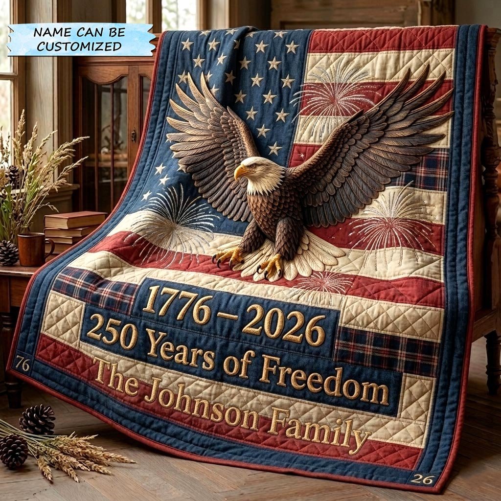 America 250th Anniversary Quilted Blanket QTCUZ printed blanket