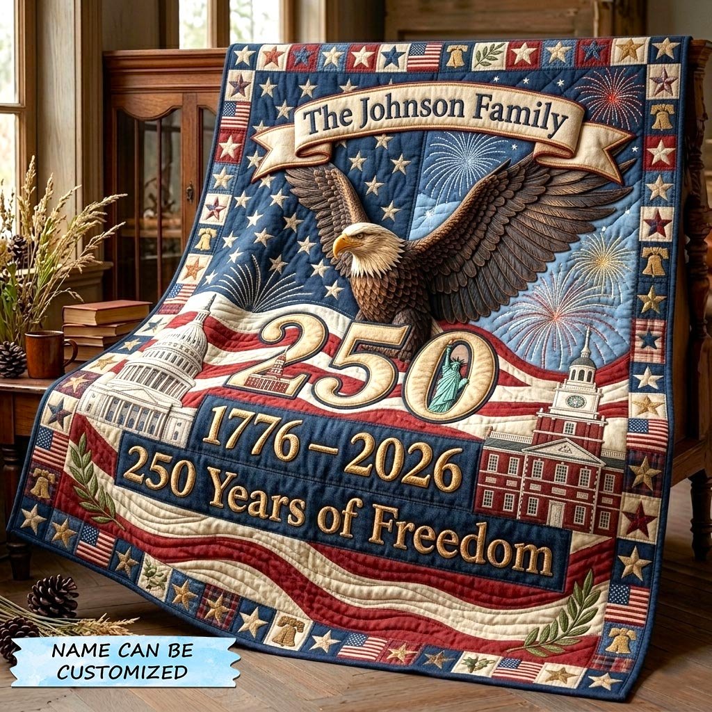 America 250th Anniversary Quilted Blanket QTCUZ printed blanket