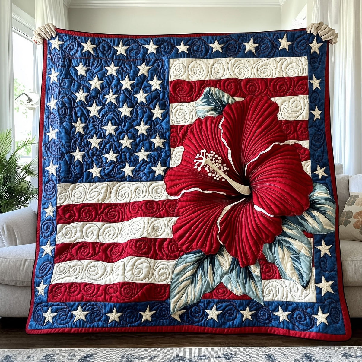 American Blossom Quilted Blanket printed blanket