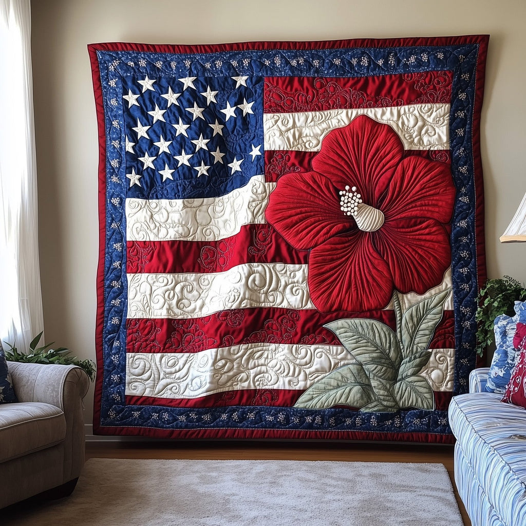 American Blossom Quilted Blanket printed blanket