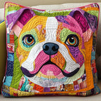 American Bulldog Quilted Cushion Cover printed cushion cover