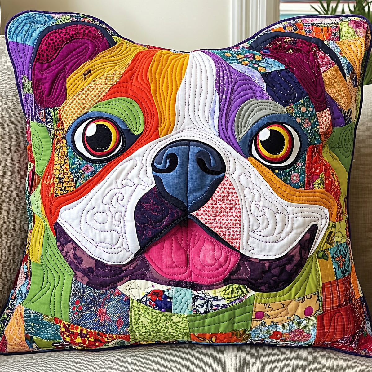 American Bulldog Quilted Cushion Cover printed cushion cover