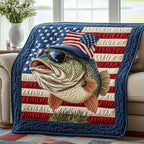 American Hooker Fishing Quilted Blanket printed blanket