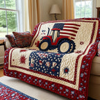 American Tractor Quilted Blanket printed blanket