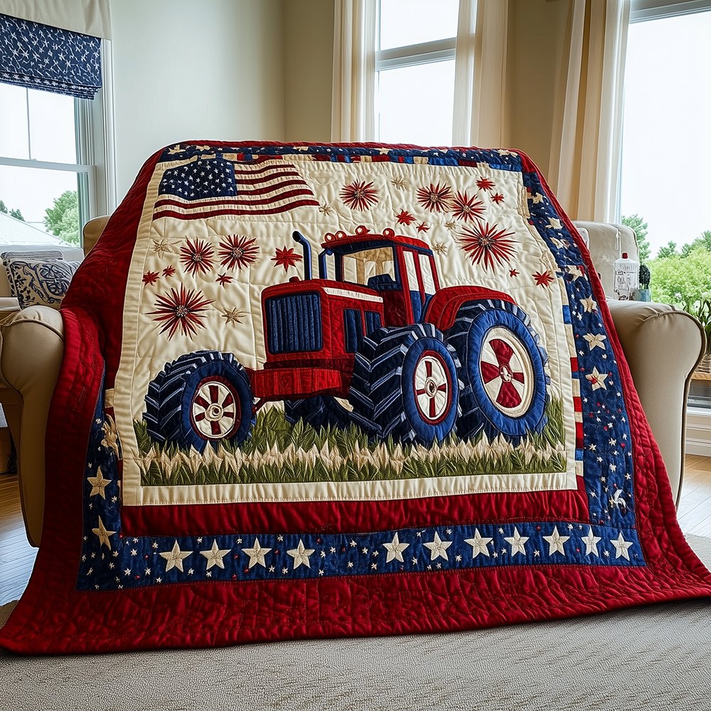 American Tractor Quilted Blanket printed blanket