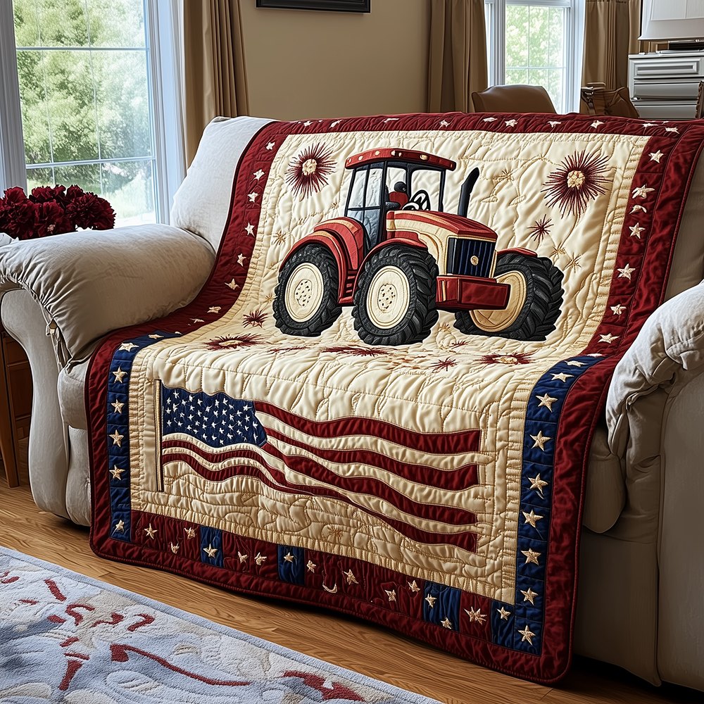 American Tractor Quilted Blanket printed blanket