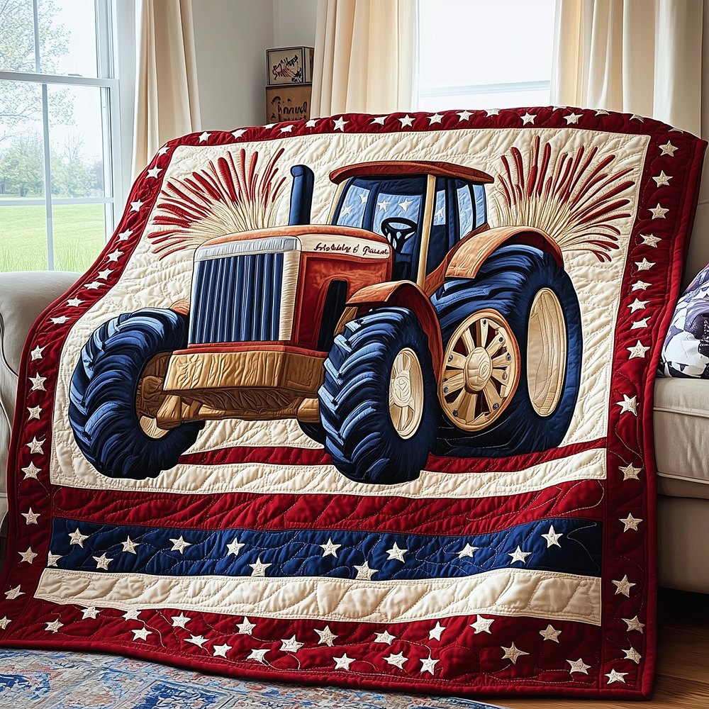 American Tractor Quilted Blanket printed blanket