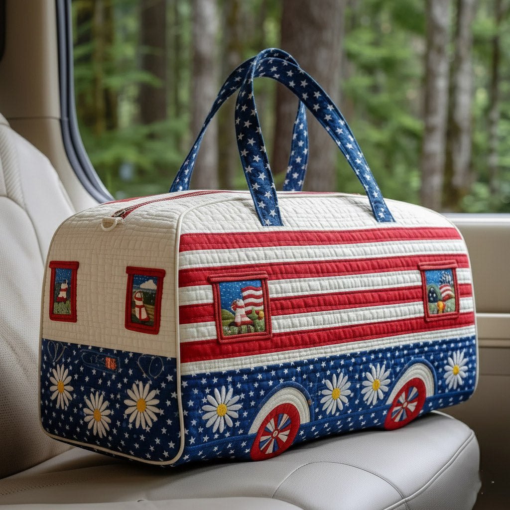 Americana Ride Quilted Duffle Bag printed duffle bag