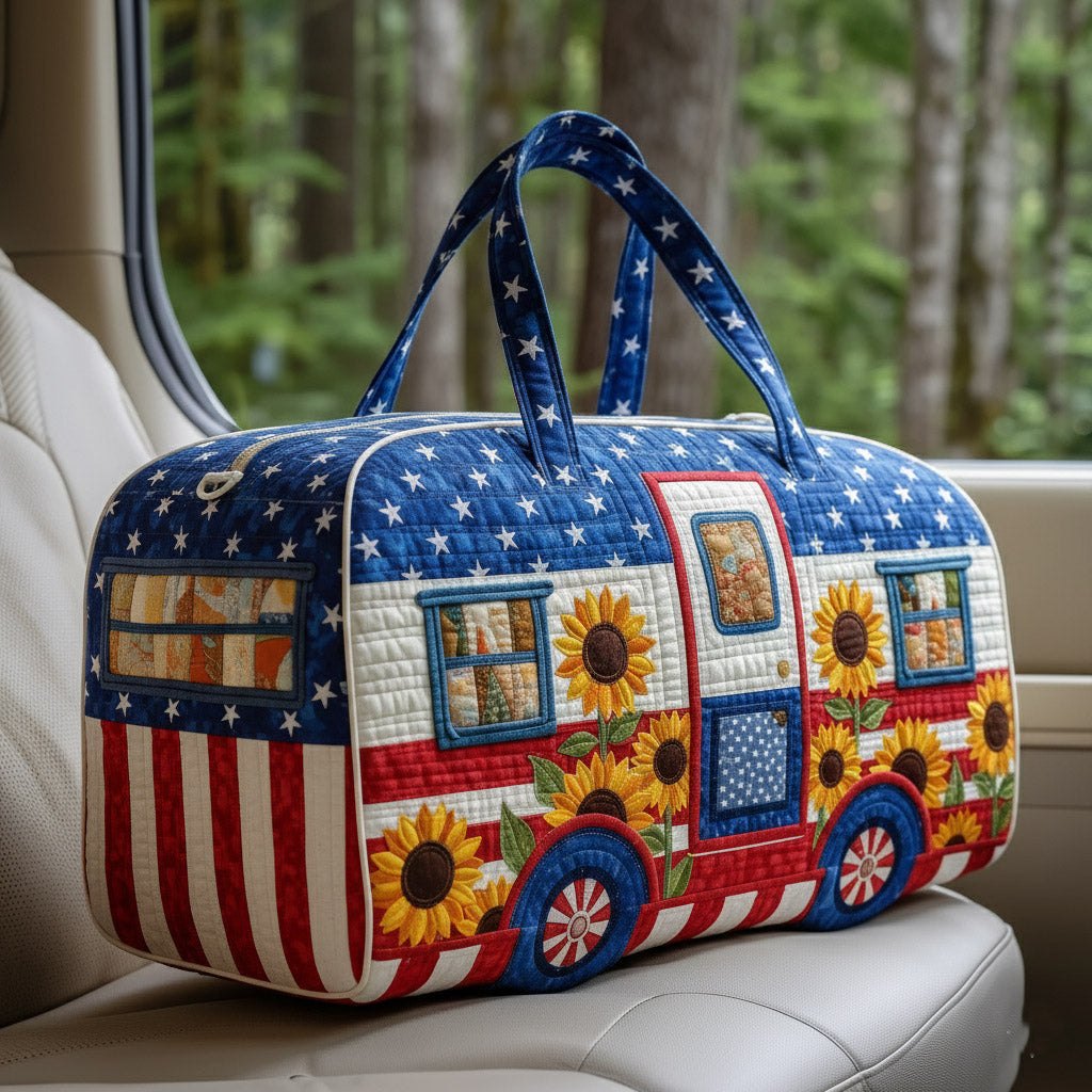 Americana Ride Quilted Duffle Bag printed duffle bag