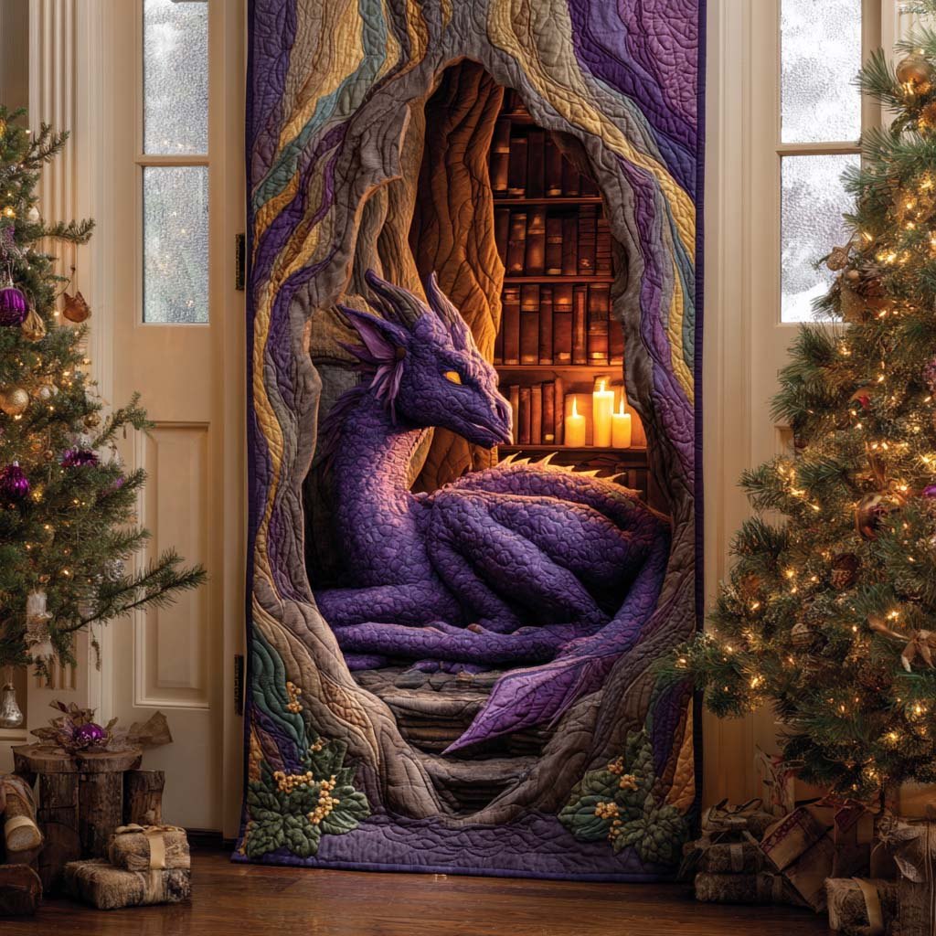 Amethyst Flame Quilted Door Cover printed quilted door curtain