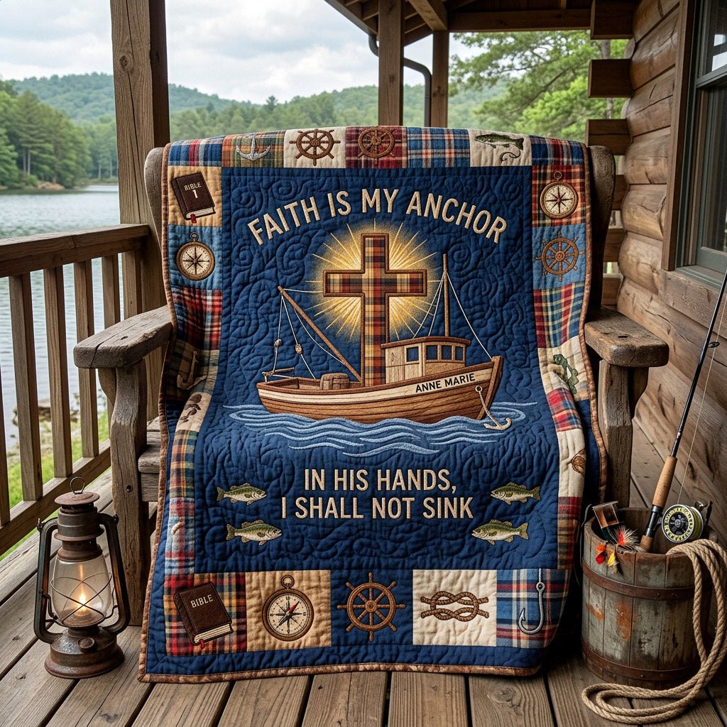 Anchor Fishing Grace Quilted Blanket printed blanket