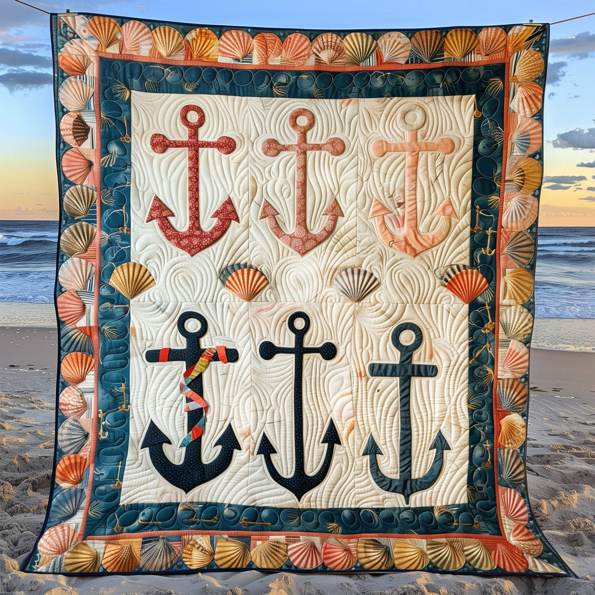 Anchor Haven Quilted Blanket printed blanket