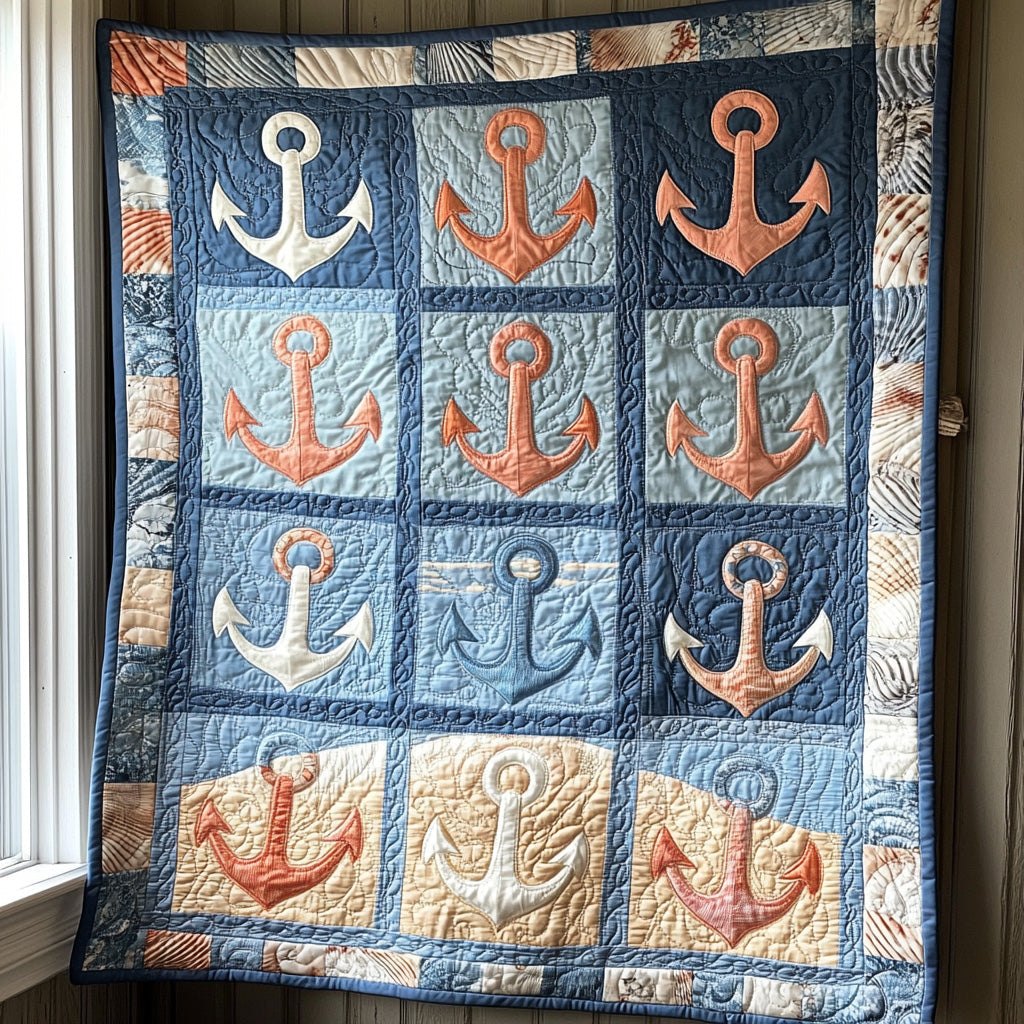 Anchor Quilted Blanket printed blanket