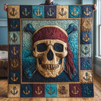Anchor Skull Quilted Blanket printed blanket